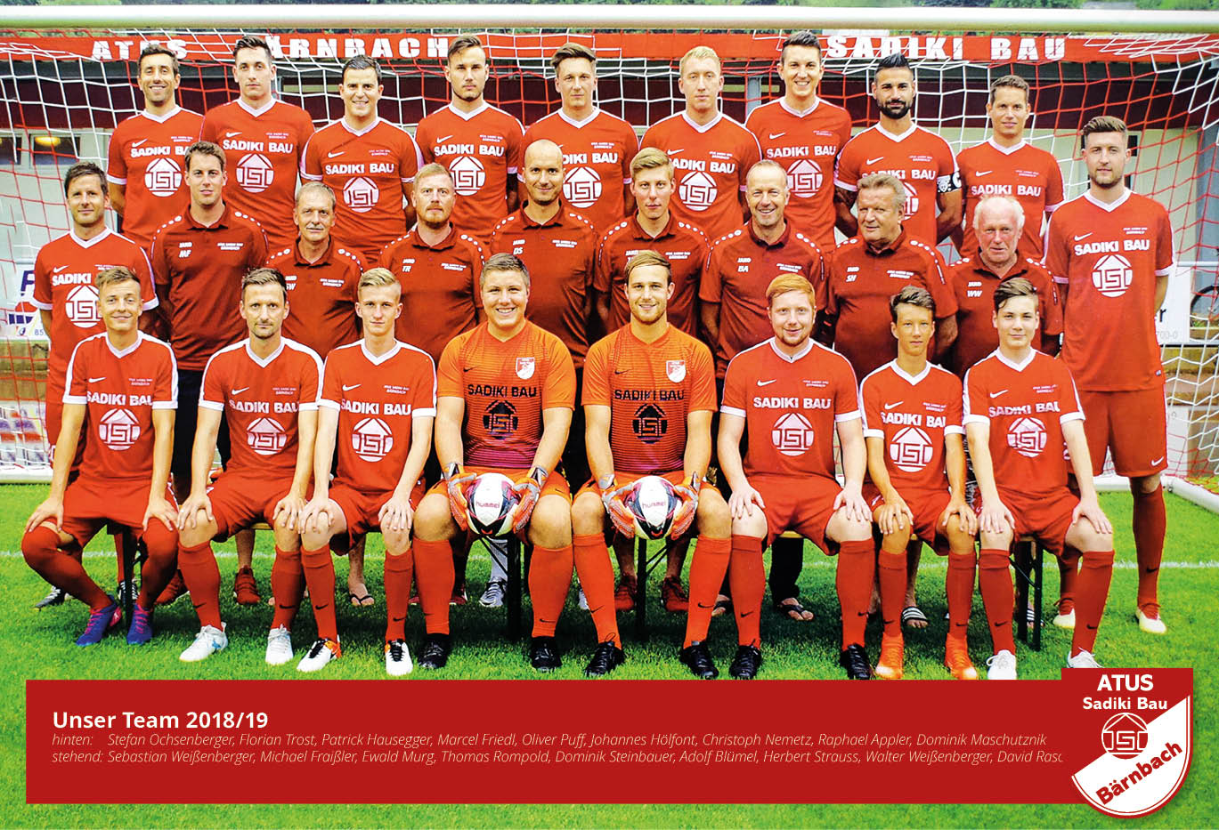 Kampfmannschaft des ATUS Sadiki Bau Bärnbach in der Saison 2018/19